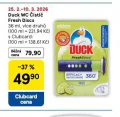 Tesco Duck wc čistič fresh discs nabídka