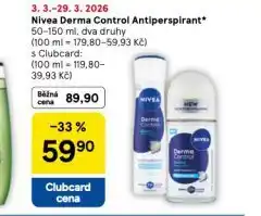 Tesco Nivea derma control antiperspirant nabídka