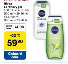Tesco Nivea sprchový gel nabídka