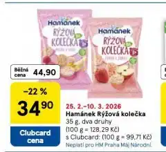 Tesco Hamánek rýžová kolečka nabídka