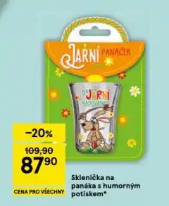 Tesco Sklenička na panáka s humorným potiskem nabídka
