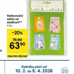 Tesco Velikonoční sáčky na sladkosti nabídka