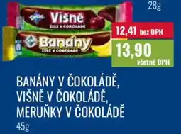 Ratio Banány v čokoládě, Višně v čokoládě, meruňky v čokoládě nabídka