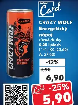 Kaufland CRAZY WOLF Energetický nápoj nabídka