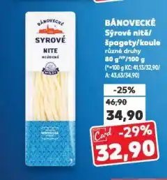 Kaufland Bánovecké sýrové špagety nabídka