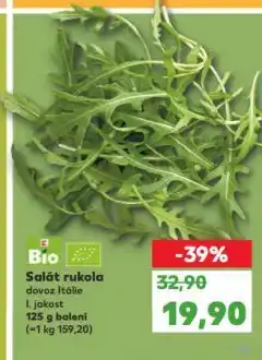 Kaufland Bio salát rukola nabídka