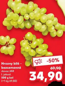 Kaufland Hrozny bílé - bezsemenné nabídka