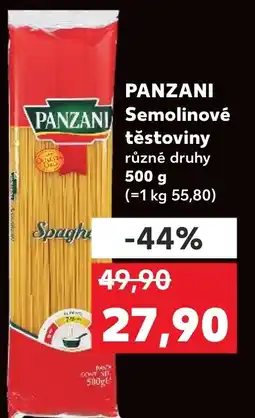 Kaufland PANZANI Semolinové těstoviny nabídka