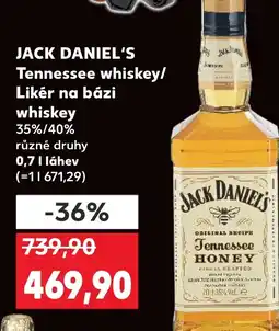 Kaufland JACK DANIEL'S Tennessee whiskey/ Likér na bázi whiskey nabídka