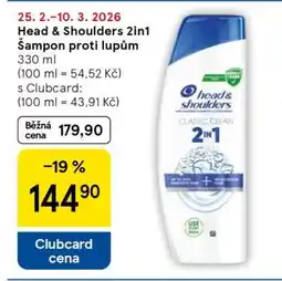 Tesco Head & Shoulders 2in1 Šampon proti lupům nabídka