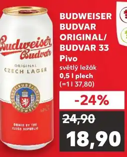 Kaufland BUDWEISER BUDVAR ORIGINAL/ BUDVAR 33 Pivo nabídka