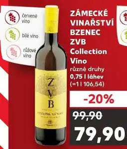 Kaufland ZÁMECKÉ VINAŘSTVÍ BZENEC ZVB Collection Víno nabídka