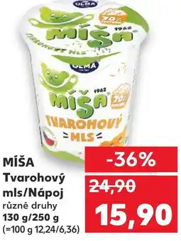 Kaufland MÍŠA Tvarohový mls/Nápoj nabídka