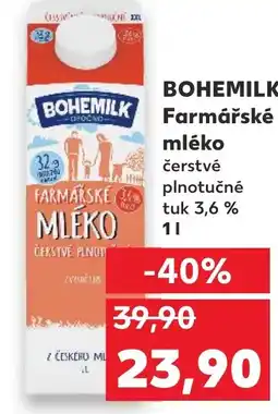 Kaufland BOHEMILK Farmářské mléko nabídka