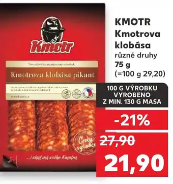 Kaufland KMOTR Kmotrova klobása nabídka