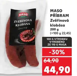 Kaufland MASO PŘÍBRAM Zvěřinová klobása nabídka