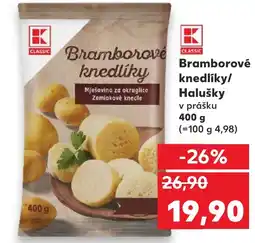 Kaufland Bramborové knedlíky/ Halušky nabídka