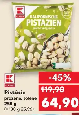 Kaufland Pistácie pražené, solené nabídka