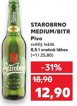 Kaufland STAROBRNO MEDIUM/BITR Pivo nabídka