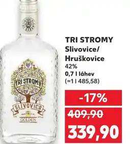 Kaufland TRI STROMY Slivovice/ Hruškovice 42% nabídka