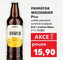 Kaufland PRIMÁTOR WEIZENBIER Pivo nabídka