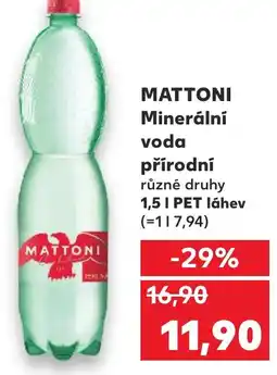 Kaufland MATTONI Minerální voda přírodní nabídka