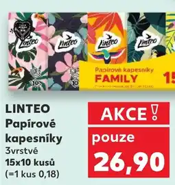 Kaufland LINTEO Papírové kapesníky nabídka