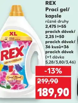 Kaufland REX Prací gel/ kapsle nabídka