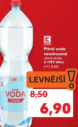 Kaufland Pitná voda neochucená nabídka