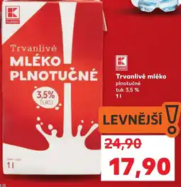 Kaufland Trvanlivé mléko nabídka