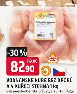 Trefa VODŇANSKÉ KUŘE BEZ DROBŮ A 4 KUŘECÍ STEHNA 1 kg chlazené nabídka