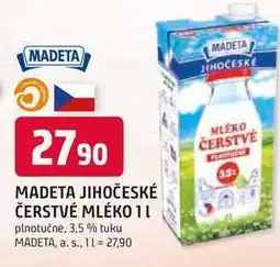 Trefa JIHOČESKÉ ČERSTVÉ MLÉKO 1l plnotučné, 3,5 % tuku nabídka