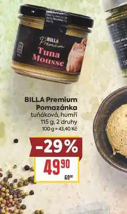 Billa BILLA Premium Pomazánka tuňáková, humří nabídka