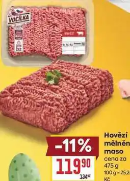 Billa Hovězí mělněné maso cena za nabídka