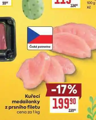 Billa Kuřecí medailonky z prsního filetu cena za nabídka