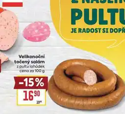 Billa Velikonoční točený salám z pultu lahůdek cena za nabídka