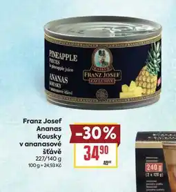 Billa Franz Josef Ananas Kousky v ananasové šťávě 227/140 g nabídka