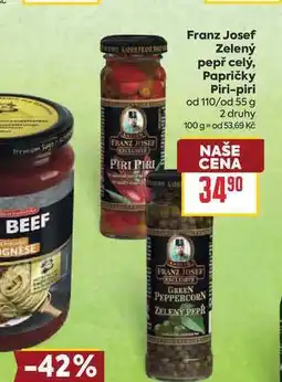 Billa Franz Josef Zelený pepř celý, Papričky Piri-piri od 110/od nabídka