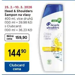 Tesco Head&Shoulders šampon na vlasy nabídka