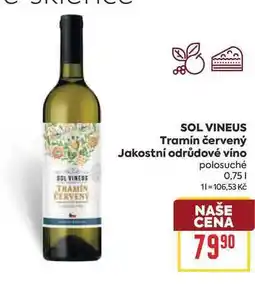 Billa SOL VINEUS Tramín červený Jakostní odrůdové víno polosuché nabídka