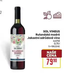 Billa SOL VINEUS Rulandské modré Jakostní odrůdové víno suché nabídka