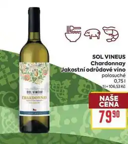 Billa SOL VINEUS Chardonnay Jakostní odrůdové víno polosuché nabídka