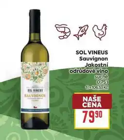 Billa SOL VINEUS Sauvignon Jakostní odrůdové víno suché nabídka