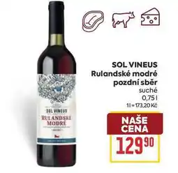 Billa SOL VINEUS Rulandské modré pozdní sběr suché nabídka