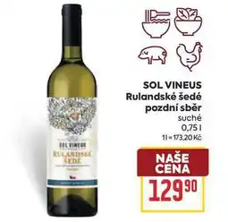 Billa SOL VINEUS Rulandské šedé pozdní sběr suché nabídka
