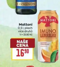 Billa Mattoni 0,51, plech nabídka