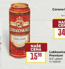 Billa Lobkowicz Premium 0,51, plech nabídka