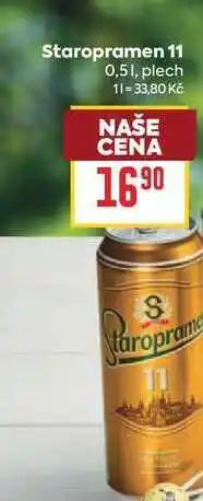 Billa Staropramen 11 0,51, plech nabídka