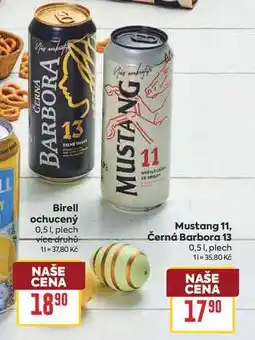 Billa Mustang 11, Černá Barbora 13 0,51, plech nabídka