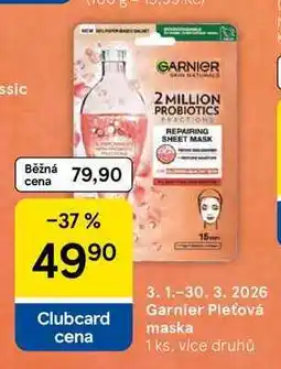 Tesco Garnier Pleťová maska, 1 ks nabídka